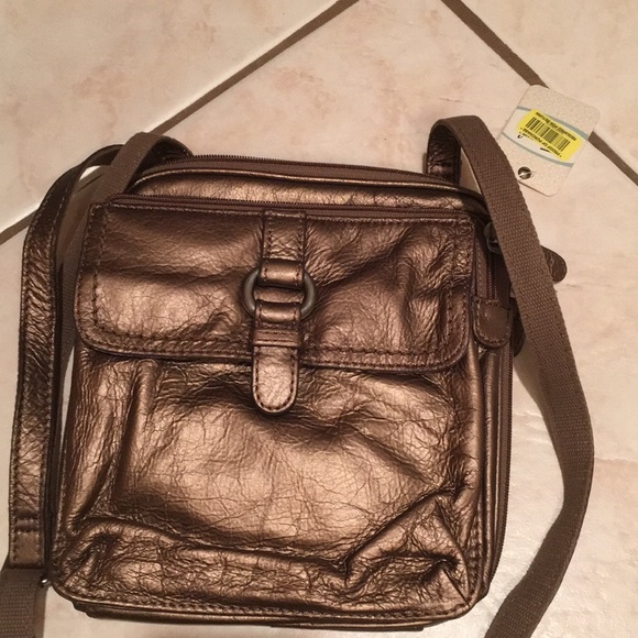 NWT fossil brand shiny metallic purse bag storage - Picture 4 of 9